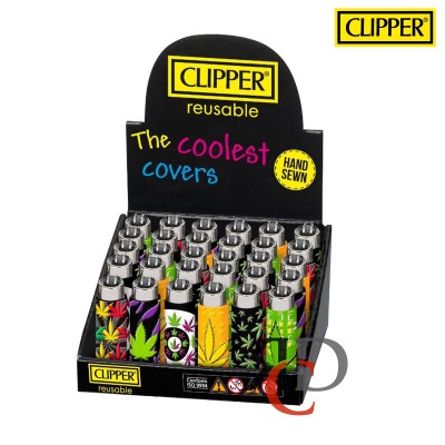 CLIPPER LIGHTER POP COVER 30CT/ DISPLAY - WEED FUN